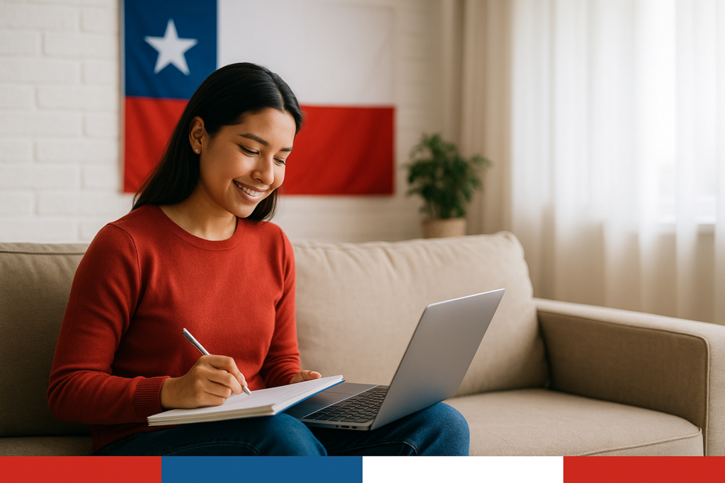 Cursos y trabajo en Chile: estudia gratis, consigue empleo y trabaja desde casa 25 Grupo diverso de personas en Chile revisando cursos gratuitos por perfil en una pantalla.