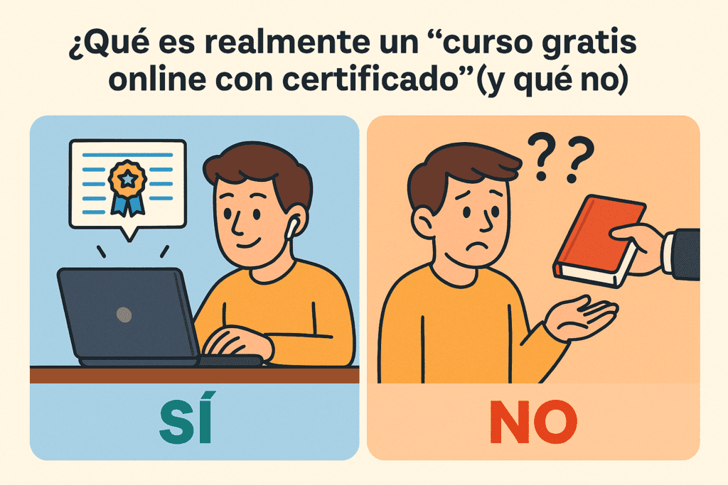 Que es realmente un curso gratis online con certificado y que no
