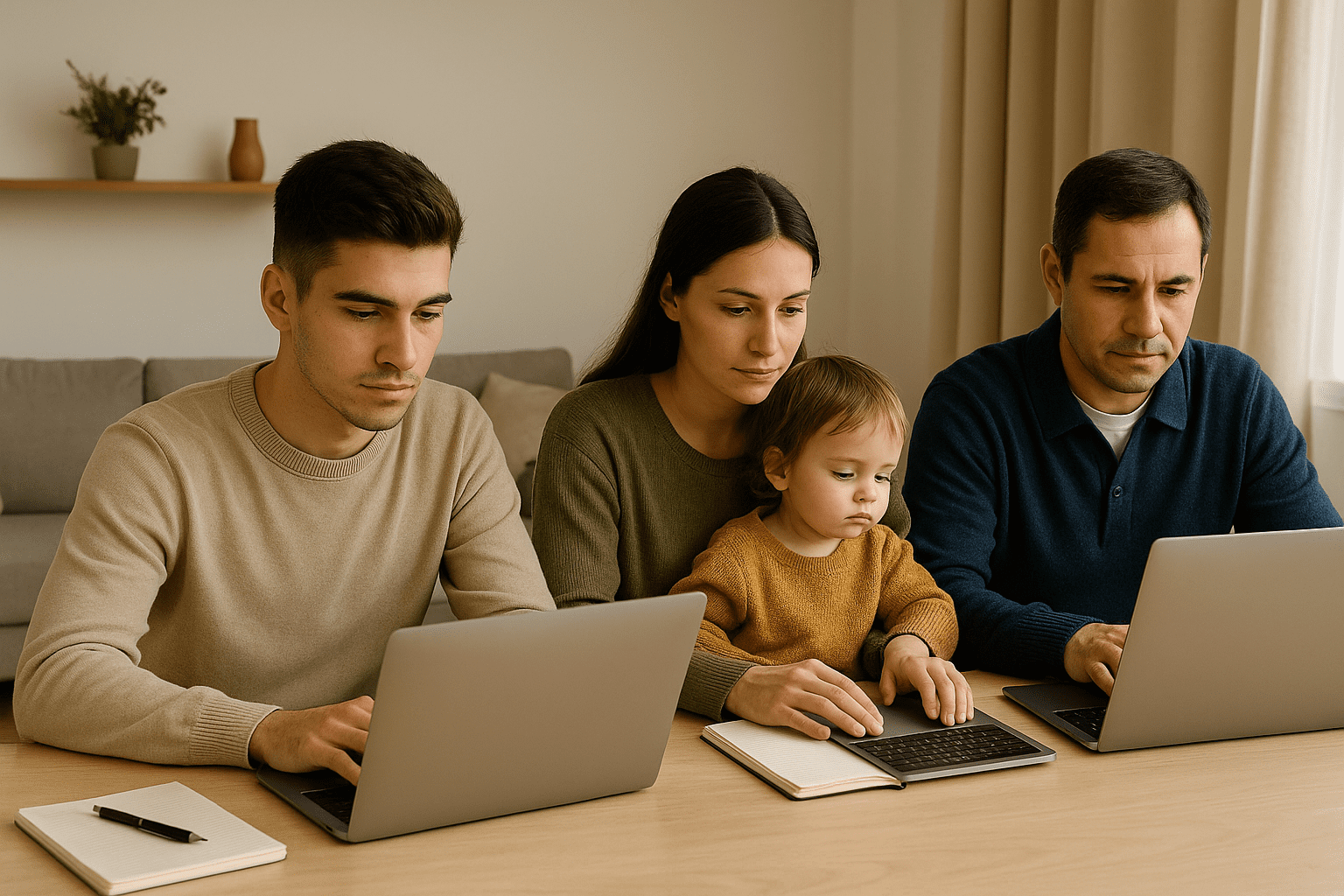 Trabajos online sin experiencia y por perfil 1 Personas en Chile de distintos perfiles buscando trabajos online sin experiencia desde sus casas.