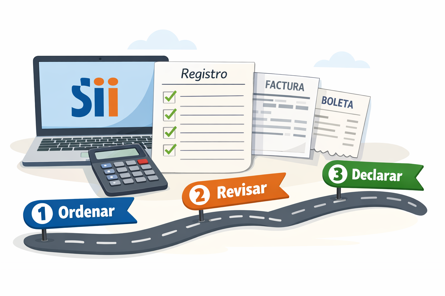 Contabilidad simplificada sii: para quién conviene y cómo partir 1 Ilustración de contabilidad simplificada en el SII con checklist, registros y pasos para partir