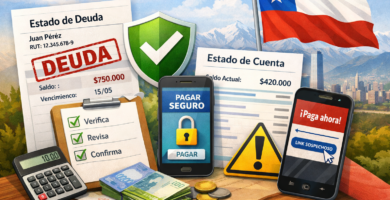 Estado de deuda: cómo leerlo y qué pasos dar antes de pagar 14 Ilustración de estado de deuda y estado de cuenta en Chile, con checklist de verificación y pago seguro para evitar estafas