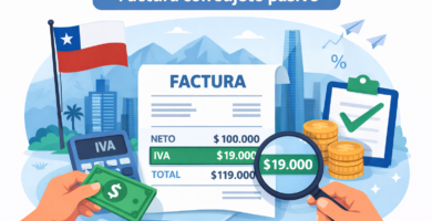 Factura con sujeto pasivo: qué es y en qué casos se usa (explicado simple) 9 Ilustración de factura con sujeto pasivo en Chile, mostrando el IVA y el cambio de responsabilidad tributaria