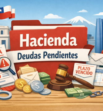 Ilustración sobre “Hacienda deudas pendientes” en Chile, con checklist para verificar deudas y pagar por canales oficiales