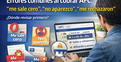 Errores comunes al cobrar AFC: revisar saldo, estado de cobro y afiliación