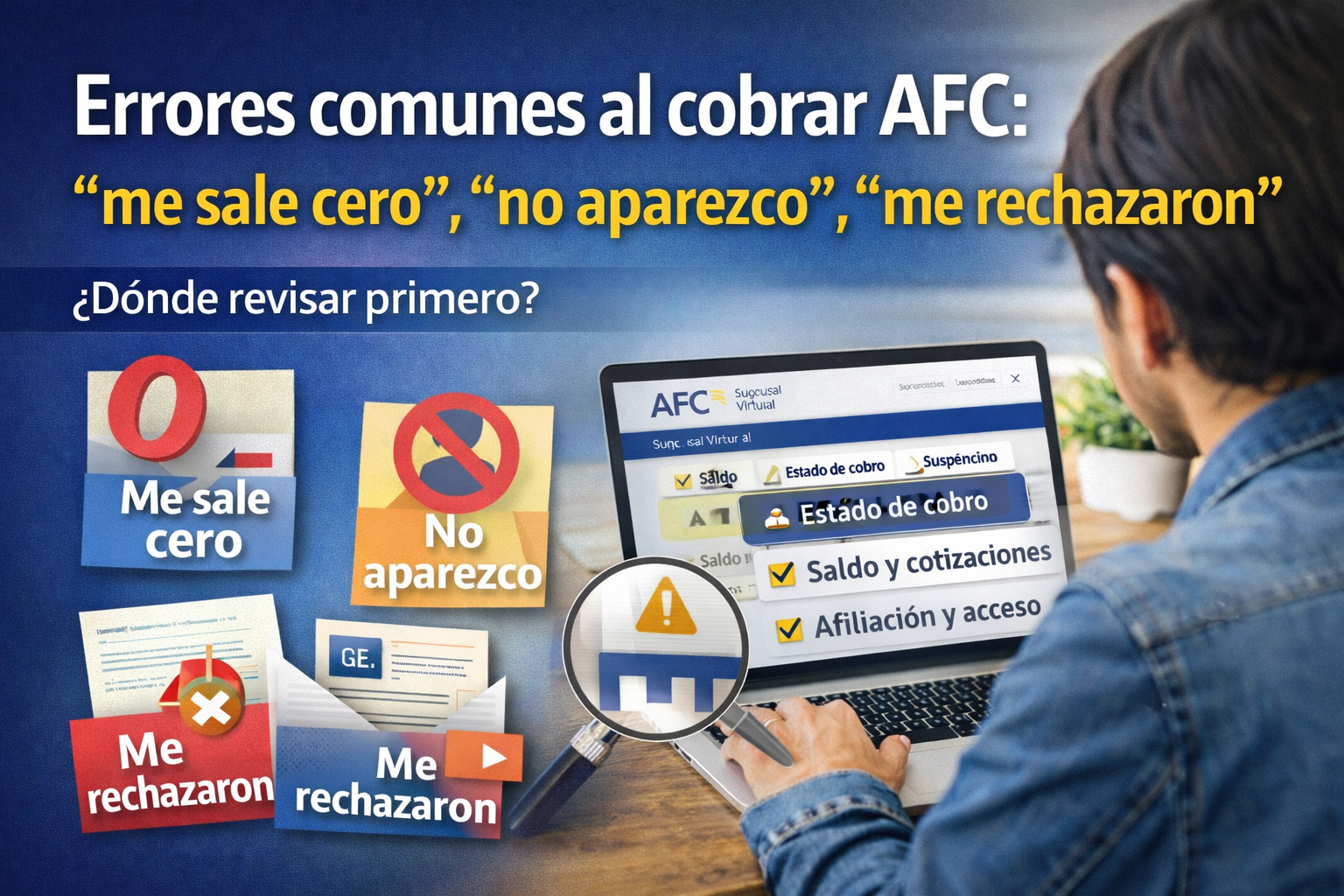 Errores comunes al cobrar AFC: revisar saldo, estado de cobro y afiliación