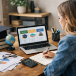 Estudiante revisando opciones de becas y financiamiento para educación superior en Chile desde su computador