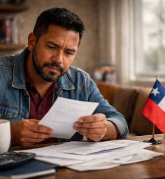 Cargas familiares si estás cesante: qué pasa con el beneficio 1 Hombre revisando documentos en una mesa en Chile para entender qué pasa con las cargas familiares y la asignación al quedar cesante
