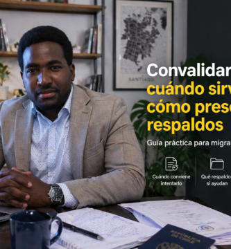Convalidar cursos: cuándo sirve y cómo presentar respaldos 1 Stevenson Jacques en oficina moderna con documentos, laptop y texto sobre convalidar cursos en Chile
