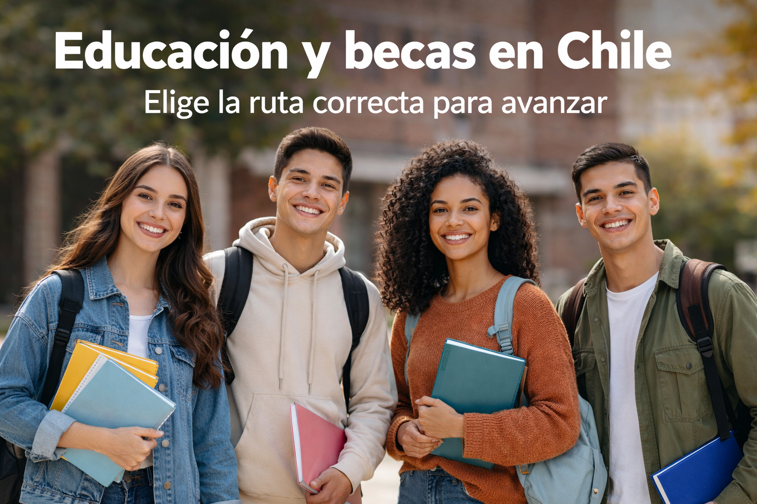 Educación y becas en Chile: qué revisar primero si necesitas financiamiento, convalidar estudios, postular o elegir formación técnica 1 Estudiantes universitarios en campus de Chile con libros y mochilas, imagen de portada sobre educación y becas en Chile