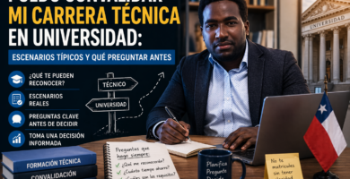 Puedo convalidar mi carrera técnica en universidad: escenarios típicos y qué preguntar antes 16 Stevenson Jacques en escritorio con laptop y apuntes, evaluando si conviene convalidar una carrera técnica en universidad