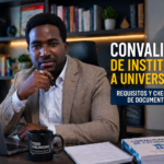 Stevenson Jacques en oficina moderna, portada sobre convalidar de instituto a universidad en Chile