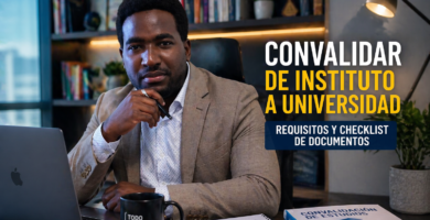 Requisitos para convalidar de instituto a universidad: checklist de documentos 14 Stevenson Jacques en oficina moderna, portada sobre convalidar de instituto a universidad en Chile